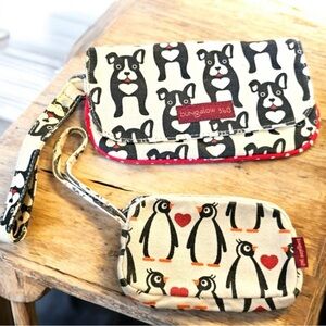 🪷 Bungalow 360 Dog Wristlet & Penguin Clutch Coin Wristlet Print Set